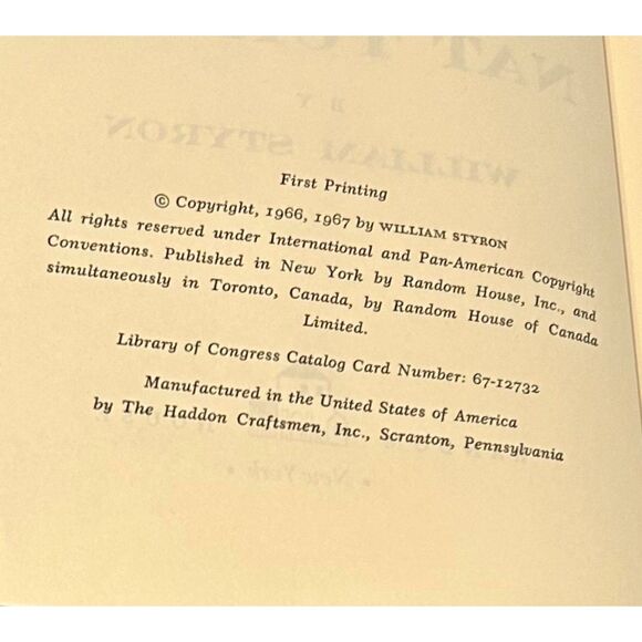 The Confessions of Nat Turner Hardcover First Printing/Edition by William Styron - Picture 4 of 7